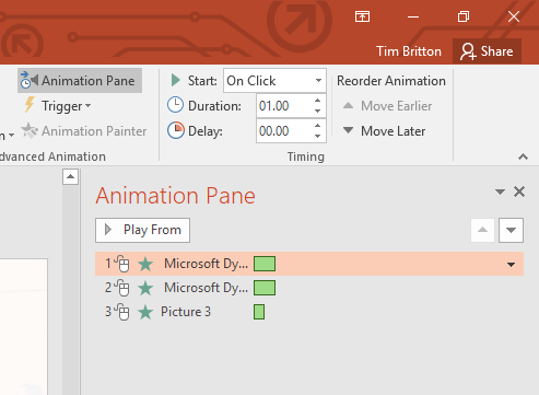Animations Advanced Options