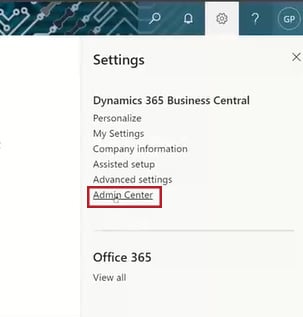 Business Central Admin Access