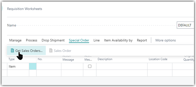 Business Central Drop Shipment Linked Purchase Order