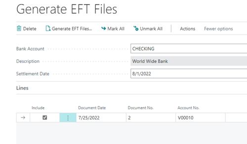 Dateien für EFT
