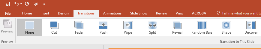 Transitions in Powerpoint