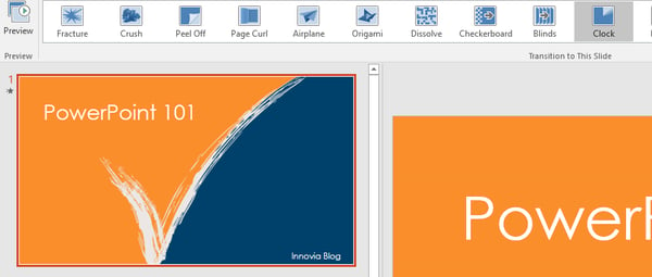 Transitions in Powerpoint