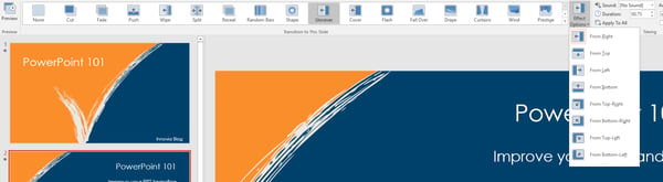 Transitions in Powerpoint