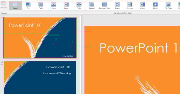 Transitions in Powerpoint