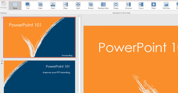 Transitions in Powerpoint