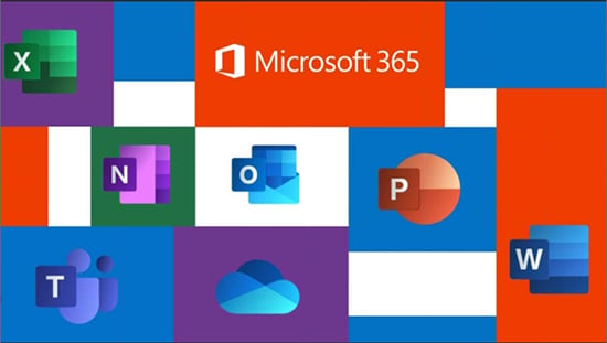 A visualization of all the Microsoft 365 product logos