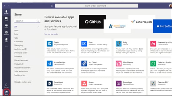 Screenshot of Microsoft Teams Store page