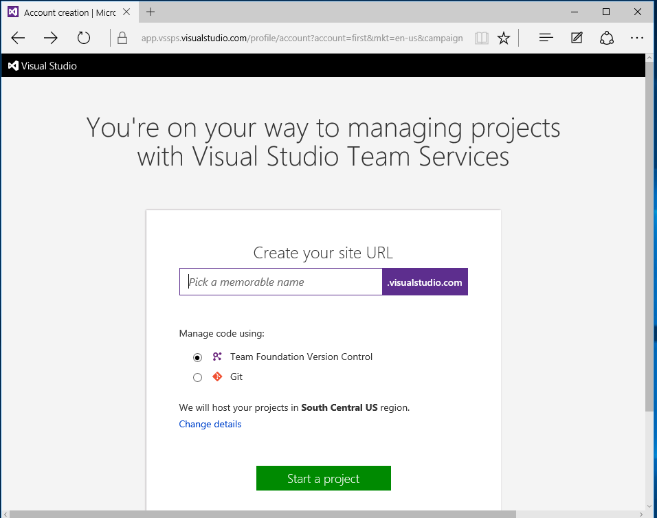 Initial Setup for Using Team Foundation Server in the Cloud for Managing Dynamics NAV Source Code 3