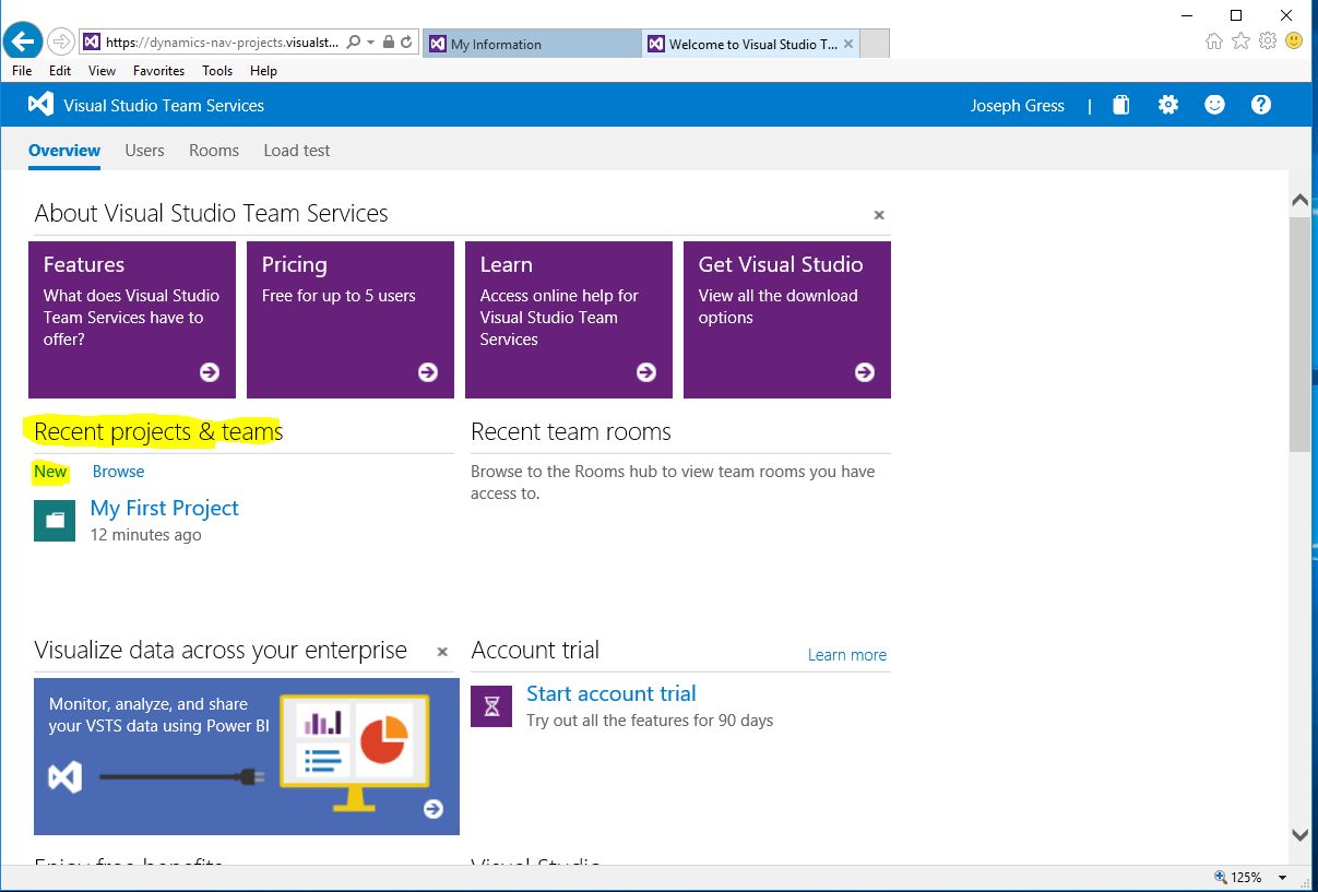 Initial Setup for Using Team Foundation Server in the Cloud for Managing Dynamics NAV Source Code 8
