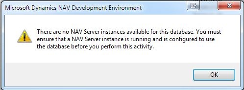 Microsoft Dynamics NAV Server Instances Error