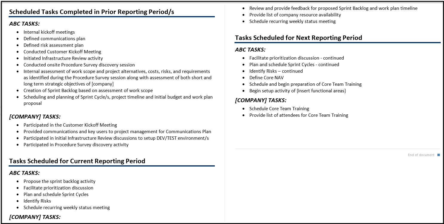 The Importance of Reading your Weekly Status Report 4