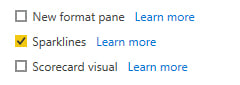 Sparklines check box