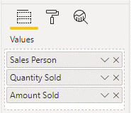 Power BI table visualization options
