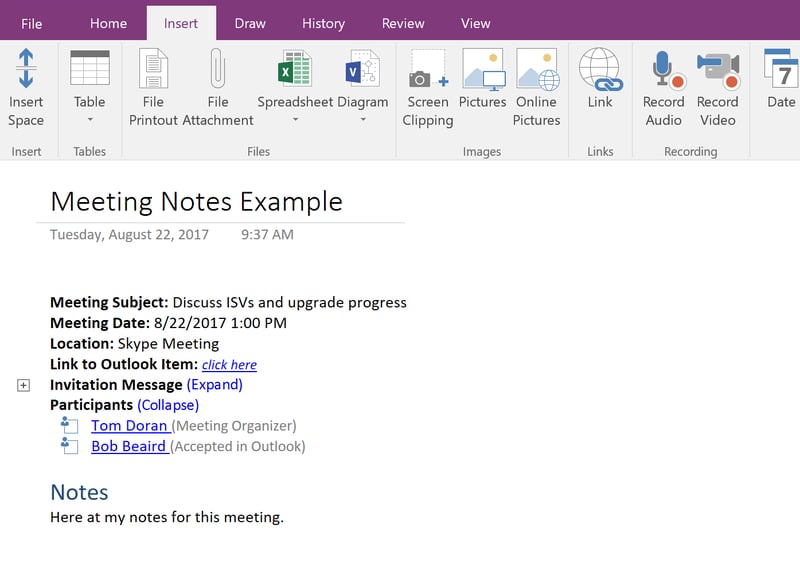 Using OneNote with NAV image 2