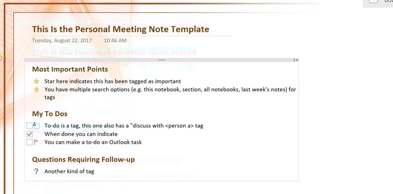 Using OneNote with NAV image 4
