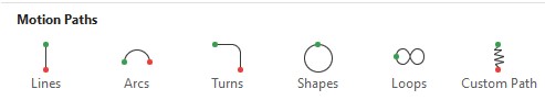 motion paths menu