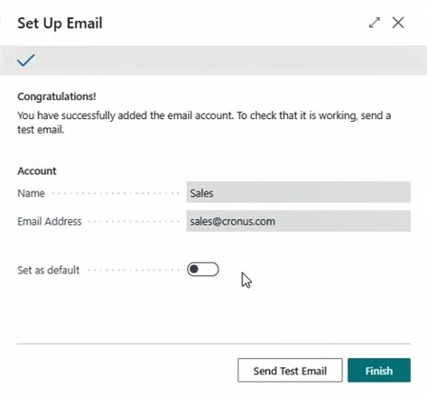 set up nondefault email
