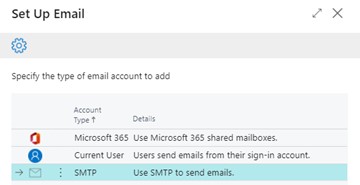 smtp email selection