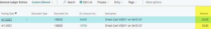 subcontracting gl entry