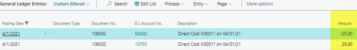 subcontracting gl entry