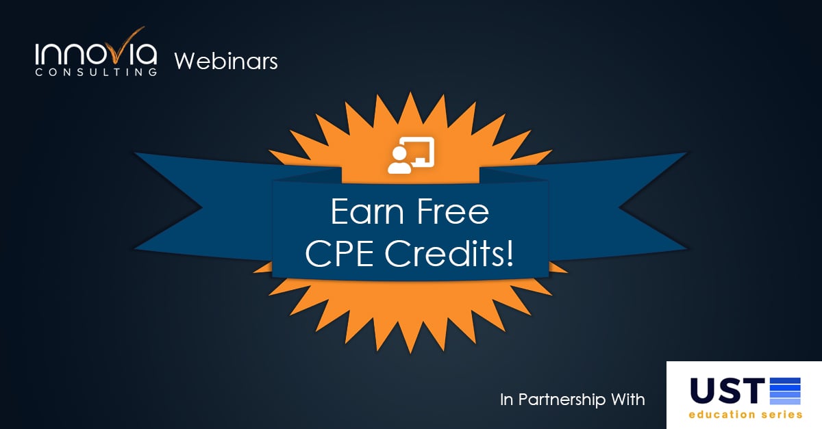 Innovia & UST Education Join Forces to offer Webinars with CPE Credits