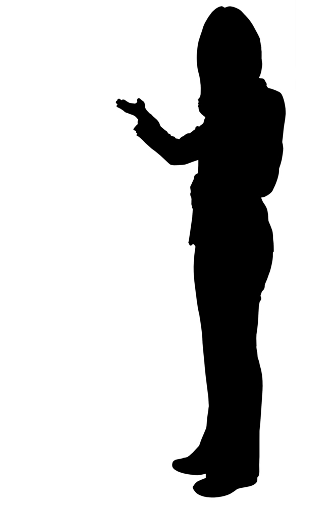 silhouette of a business woman doing a presentation