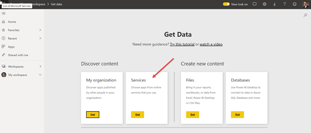 Power BI get data